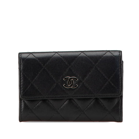シャネル マトラッセ ココマーク カードケース パスケース A50169 ブラック レザー レディース CHANEL 【中古】