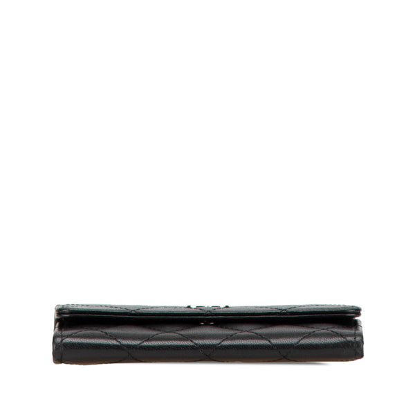 シャネル マトラッセ ココマーク カードケース パスケース A50169 ブラック レザー レディース CHANEL 【中古】