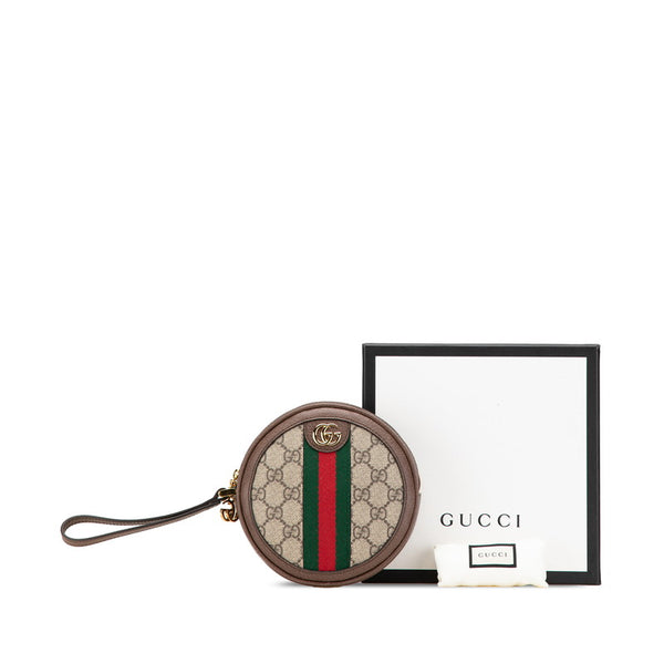 グッチ GGスプリーム オフィディア ポーチ 574841 ブラウン PVC レザー レディース GUCCI 【中古】