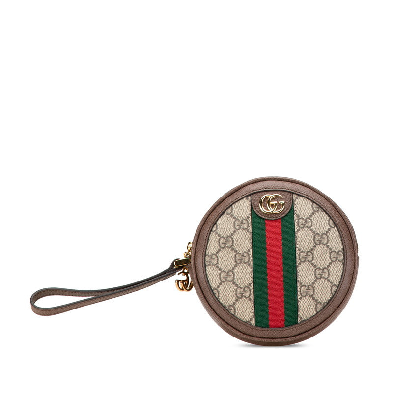 グッチ GGスプリーム オフィディア ポーチ 574841 ブラウン PVC レザー レディース GUCCI 【中古】