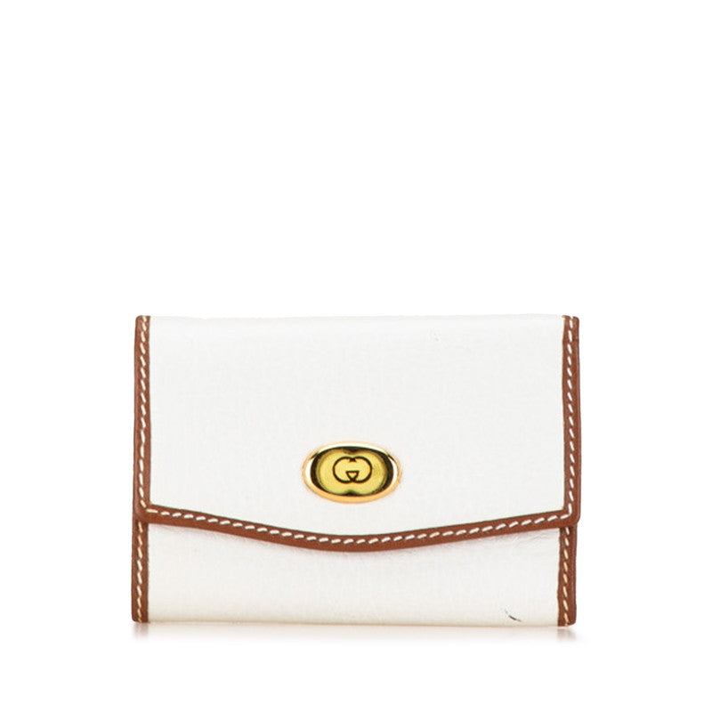 グッチ 6連 キーケース 033 381 0041 ホワイト ブラウン レザー レディース GUCCI 【中古】