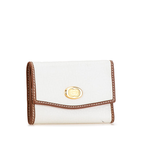 グッチ 6連 キーケース 033 381 0041 ホワイト ブラウン レザー レディース GUCCI 【中古】
