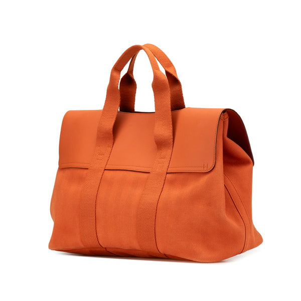 エルメス ヴァルパライソMM ハンドバッグ ポティロン トワルシェブロン レザー レディース HERMES 【中古】