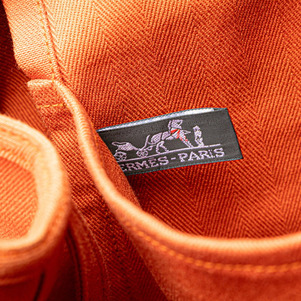 エルメス ヴァルパライソMM ハンドバッグ ポティロン トワルシェブロン レザー レディース HERMES 【中古】