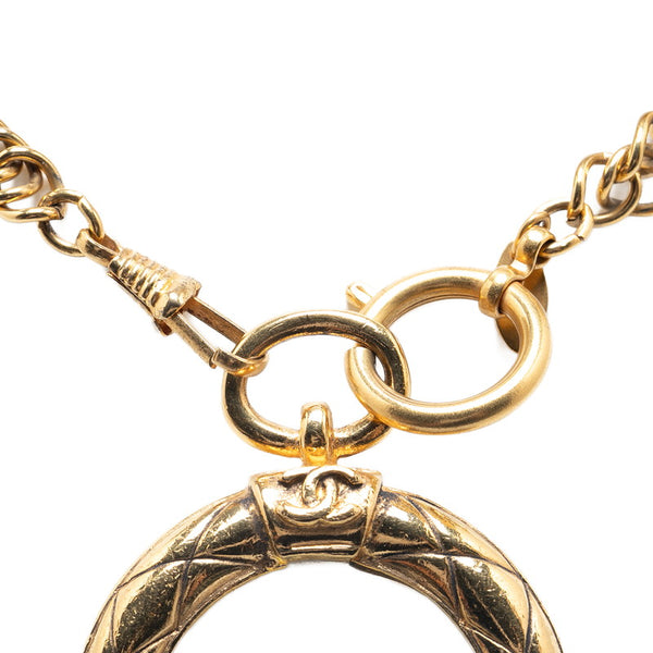 シャネル ココマーク マトラッセ ルーペ ネックレス ゴールド メッキ レディース CHANEL 【中古】