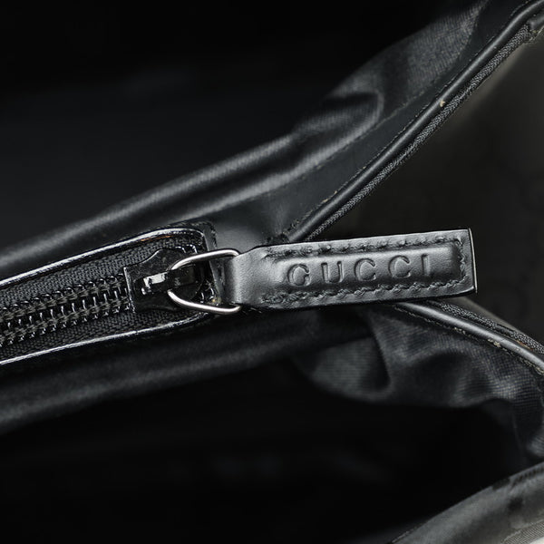 グッチ GGナイロン バンブー ハンドバッグ トートバッグ 002 1010 ブラック ナイロン レザー レディース GUCCI 【中古】