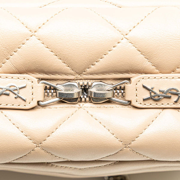 サンローラン ルル ボーリング ショルダーバッグ 454317 ベージュ レザー レディース SAINT LAURENT 【中古】