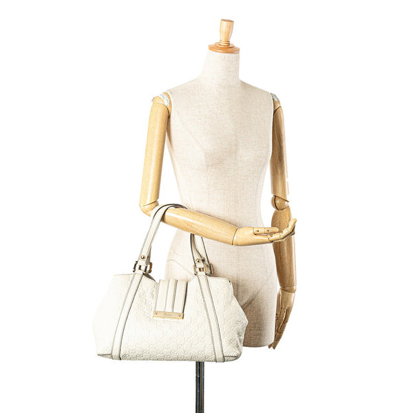 グッチ グッチシマ ハンドバッグ トートバッグ 233610 ホワイト レザー レディース GUCCI 【中古】