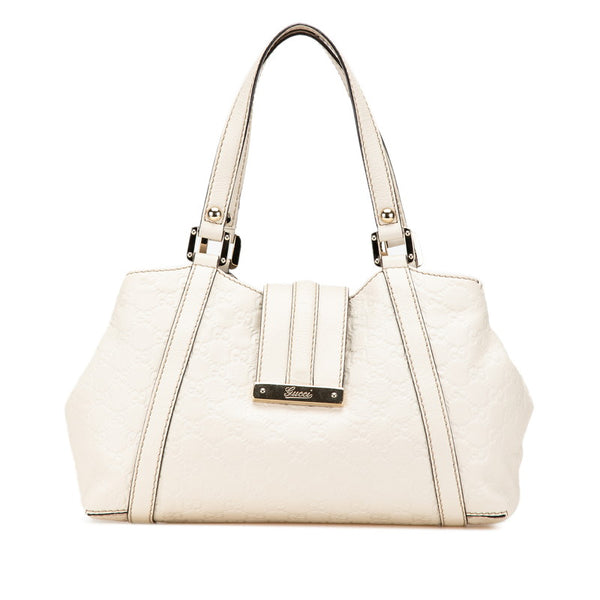 グッチ グッチシマ ハンドバッグ トートバッグ 233610 ホワイト レザー レディース GUCCI 【中古】