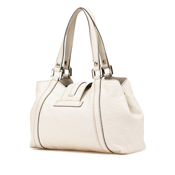 グッチ グッチシマ ハンドバッグ トートバッグ 233610 ホワイト レザー レディース GUCCI 【中古】