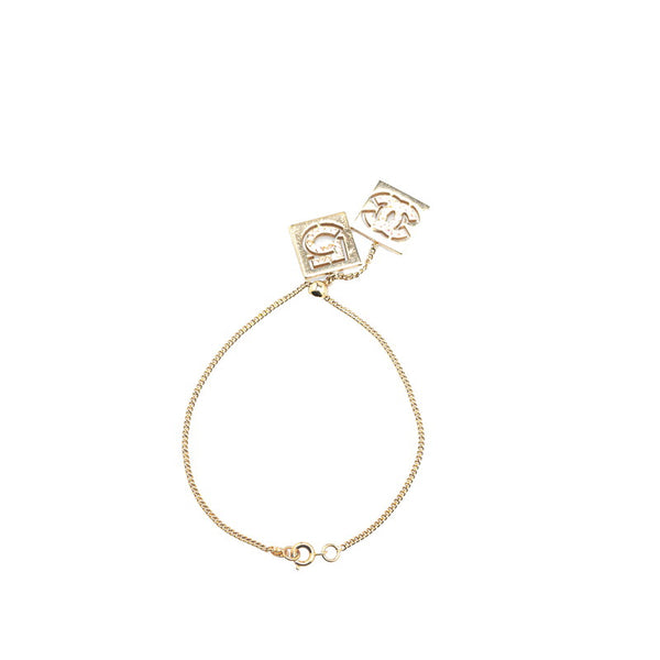 シャネル ココマーク NO5 ラインストーン ブレスレット ゴールド ピンク メッキ レディース CHANEL 【中古】