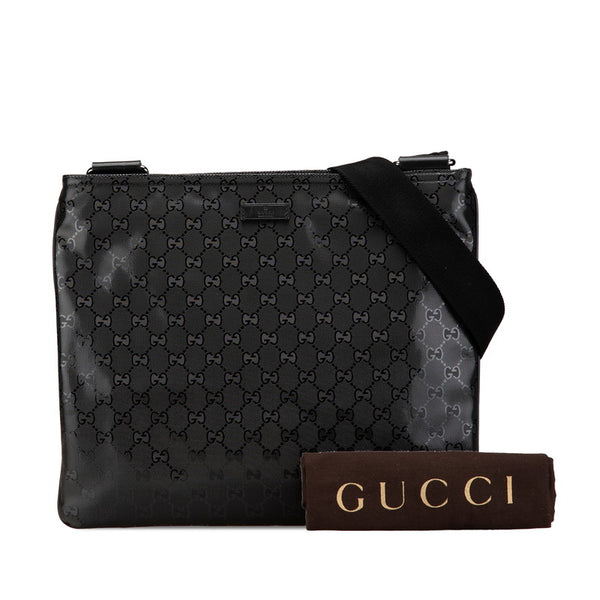 グッチ GGインプリメ 斜め掛け ショルダーバッグ 201446 ブラック PVC レザー レディース GUCCI 【中古】