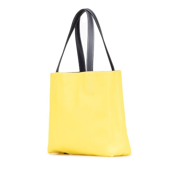 エルメス ドゥブルセンス28 リバーシブル トートバッグ ライム ボルドー スイフト レディース HERMES 【中古】