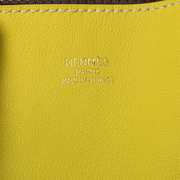 エルメス ドゥブルセンス28 リバーシブル トートバッグ ライム ボルドー スイフト レディース HERMES 【中古】