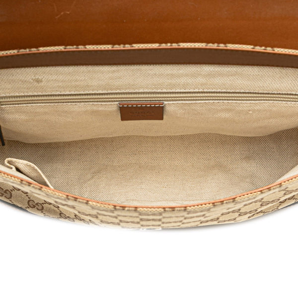 グッチ GGキャンバス ショルダーバッグ 353401 ベージュ ブラウン キャンバス レザー レディース GUCCI 【中古】