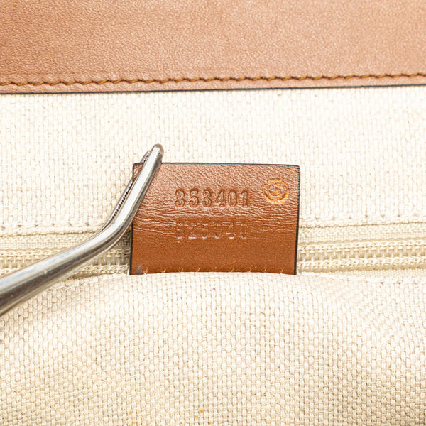 グッチ GGキャンバス ショルダーバッグ 353401 ベージュ ブラウン キャンバス レザー レディース GUCCI 【中古】