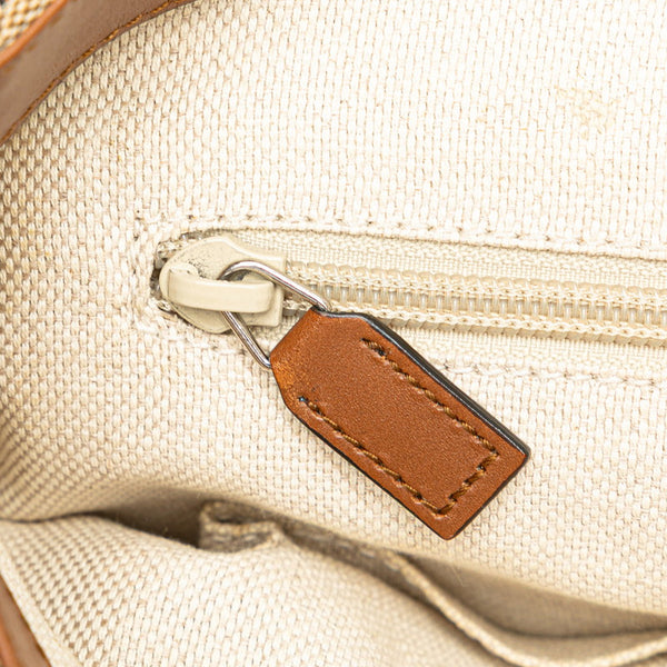 グッチ GGキャンバス ショルダーバッグ 353401 ベージュ ブラウン キャンバス レザー レディース GUCCI 【中古】