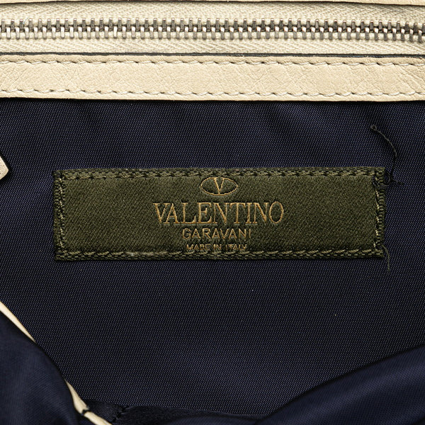 ヴァレンチノ カモフラ 迷彩 スタッズ 斜め掛け ショルダーバッグ ネイビー ブラック  ナイロン メンズ Valentino 【中古】