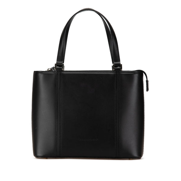 バーバリー ノバチェック トートバッグ ブラック レザー レディース BURBERRY 【中古】