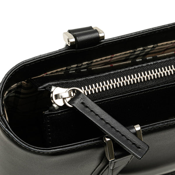 バーバリー ノバチェック トートバッグ ブラック レザー レディース BURBERRY 【中古】