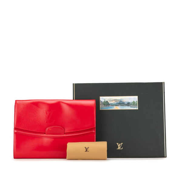 ルイ ヴィトン オペラ エーゲ クラッチバッグ M63967 レッド レザー レディース LOUIS VUITTON 【中古】