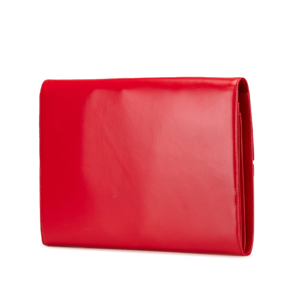 ルイ ヴィトン オペラ エーゲ クラッチバッグ M63967 レッド レザー レディース LOUIS VUITTON 【中古】