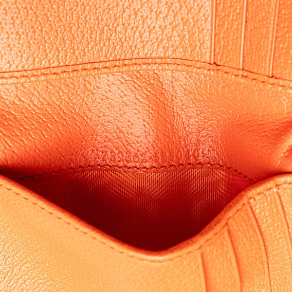 グッチ Gロゴ カードケース 名刺入れ 739362 ブラック オレンジ レザー メンズ GUCCI 【中古】