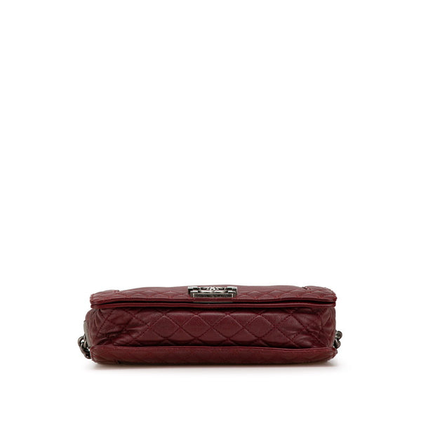 シャネル ボーイシャネル25 チェーン ショルダーバッグ ワインレッド ボルドー ラムスキン レディース CHANEL 【中古】
