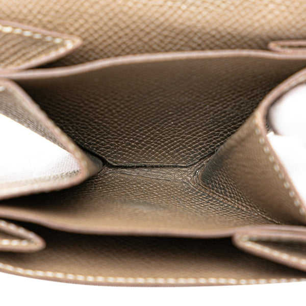 エルメス ルヴァンキャトル コインケース 小銭入れ ケブラチョ ブラウン ピンク シェーブル レディース HERMES 【中古】