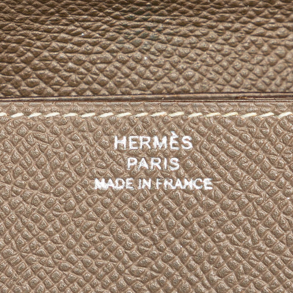 エルメス ルヴァンキャトル コインケース 小銭入れ ケブラチョ ブラウン ピンク シェーブル レディース HERMES 【中古】