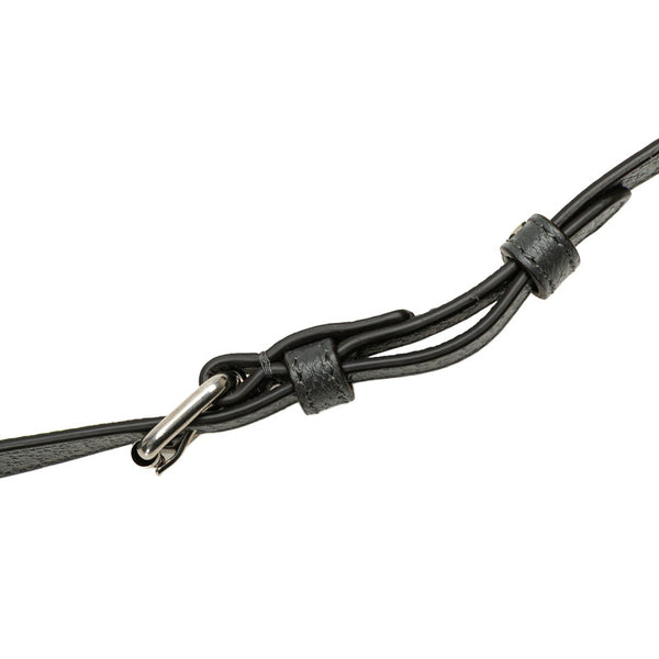 グッチ カットアウト インターロッキングG ショルダーバッグ 725341 グレー ブラック PVC レザー レディース GUCCI 【中古】