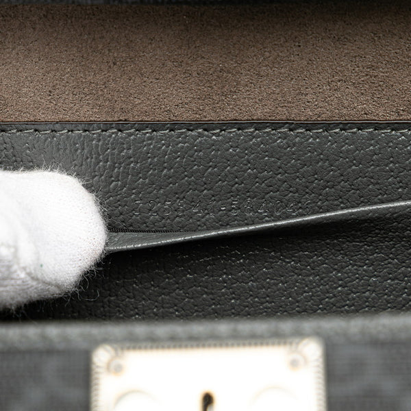 グッチ カットアウト インターロッキングG ショルダーバッグ 725341 グレー ブラック PVC レザー レディース GUCCI 【中古】