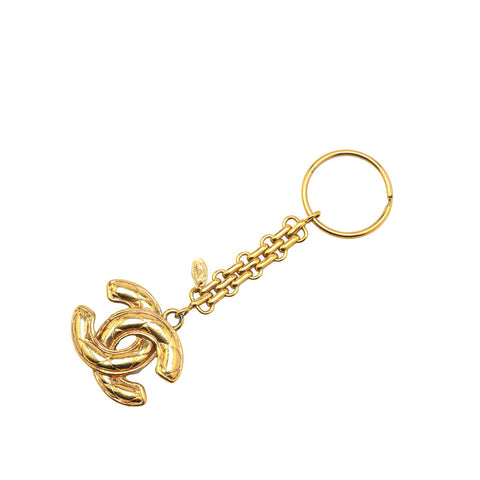 シャネル ココマーク マトラッセ キーホルダー ゴールド メッキ レディース CHANEL 【中古】