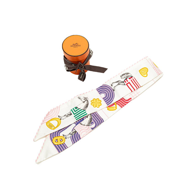 エルメス ツイリー Garde Robe Pop ガルド ローブ ポップ スカーフ ホワイト マルチカラー シルク レディース HERMES 【中古】