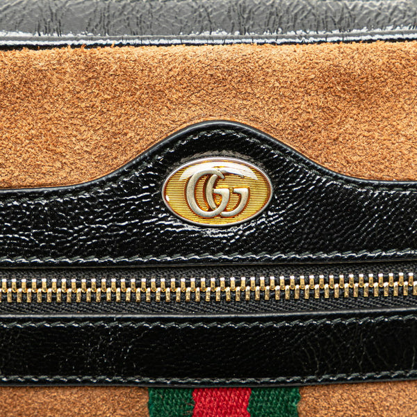 グッチ シェリー オフィディア 斜め掛け ショルダーバッグ 573321 ブラウン マルチカラー スウェード エナメル レディース GUCCI 【中古】