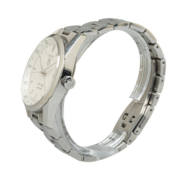 タグホイヤー カレラ ツインタイム 腕時計 WV2116-0 自動巻き ホワイト文字盤 ステンレススチール メンズ TAG HEUER 【中古】