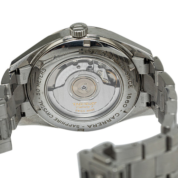 タグホイヤー カレラ ツインタイム 腕時計 WV2116-0 自動巻き ホワイト文字盤 ステンレススチール メンズ TAG HEUER 【中古】