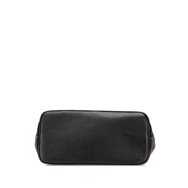 シャネル ココマーク マトラッセ 復刻トート トートバッグ ブラック キャビアスキン レディース CHANEL 【中古】