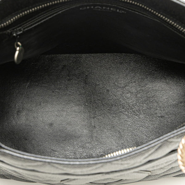 シャネル ココマーク マトラッセ 復刻トート トートバッグ ブラック キャビアスキン レディース CHANEL 【中古】