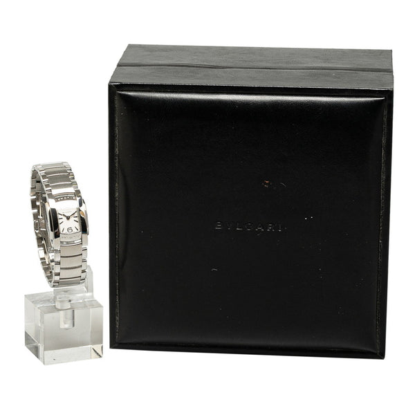 ブルガリ アショーマ 腕時計 AA26S クオーツ ホワイト文字盤 ステンレススチール レディース BVLGARI 【中古】