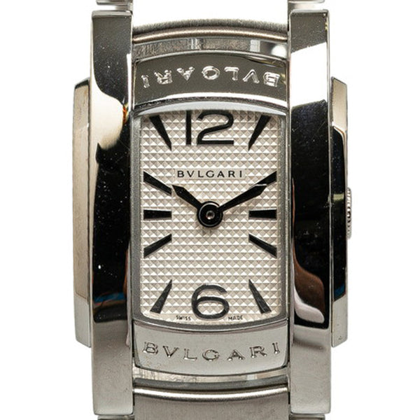 ブルガリ アショーマ 腕時計 AA26S クオーツ ホワイト文字盤 ステンレススチール レディース BVLGARI 【中古】