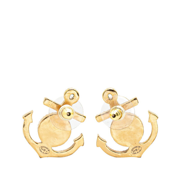 シャネル アンカー モチーフ ココマーク ピアス ゴールド メッキ レディース CHANEL 【中古】