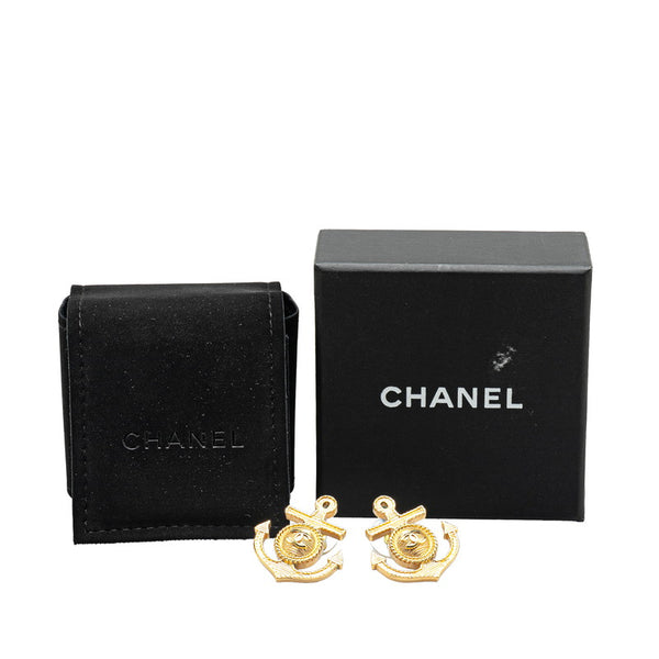 シャネル アンカー モチーフ ココマーク ピアス ゴールド メッキ レディース CHANEL 【中古】