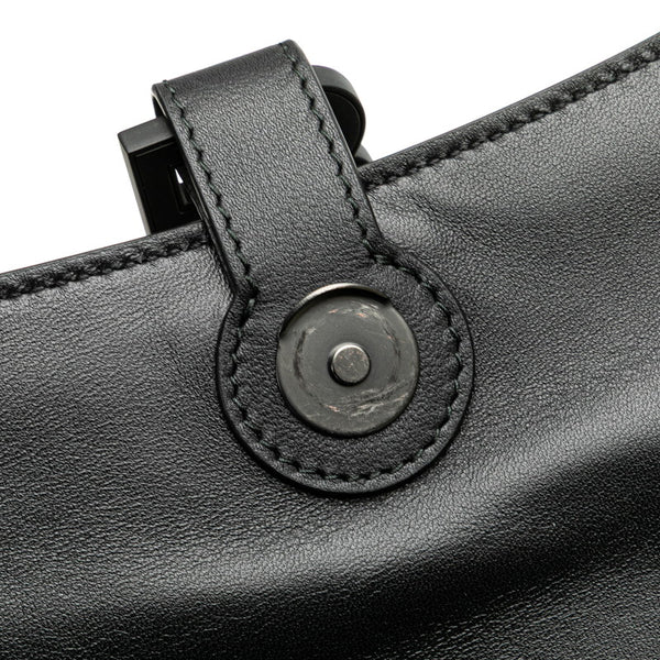 バレンシアガ ダウンタウン ミディアム 斜め掛け ショルダーバッグ 671354 ブラック レザー レディース BALENCIAGA 【中古】