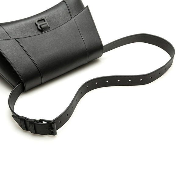 バレンシアガ ダウンタウン ミディアム 斜め掛け ショルダーバッグ 671354 ブラック レザー レディース BALENCIAGA 【中古】