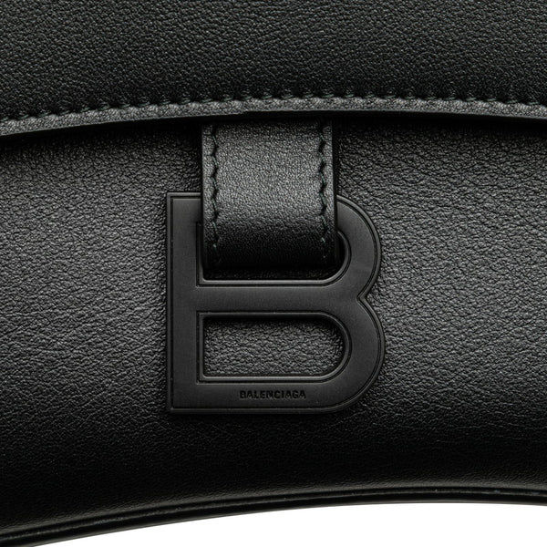 バレンシアガ ダウンタウン ミディアム 斜め掛け ショルダーバッグ 671354 ブラック レザー レディース BALENCIAGA 【中古】