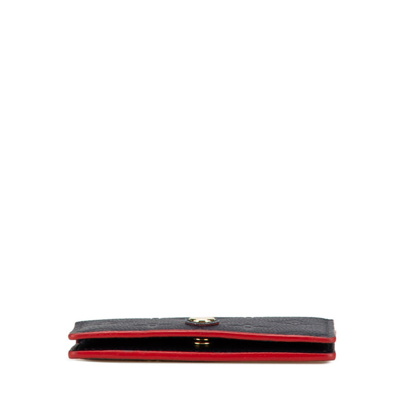 ルイ ヴィトン モノグラムアンプラント ミュルティカルト カードケース M67263 マリーヌルージュ ネイビー レザー レディース LOUIS VUITTON 【中古】