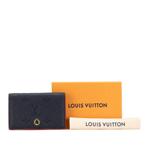 ルイ ヴィトン モノグラムアンプラント ミュルティカルト カードケース M67263 マリーヌルージュ ネイビー レザー レディース LOUIS VUITTON 【中古】