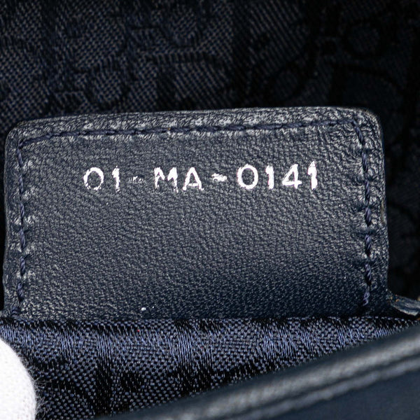 ディオール レディディオール カナージュ ハンドバッグ ショルダーバッグ 2WAY ネイビー ラムスキン レディース Dior 【中古】