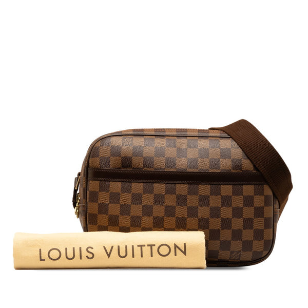 ルイ ヴィトン ダミエ リポーターPM 斜め掛け ショルダーバッグ N45253 ブラウン PVC レザー レディース LOUIS VUITTON 【中古】